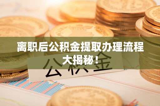 黔南离职后公积金提取办理流程大揭秘！