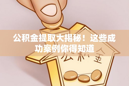 黔南公积金提取大揭秘！这些成功案例你得知道
